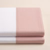 Parure lenzuola cotone pelleovo bordo raso di cotone rosa cipria