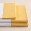 Parure lenzuola cotone pelleovo bordo raso di cotone giallo