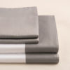 Parure lenzuola cotone percalle con bordo raso di cotone colore grigio