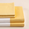 Parure lenzuola cotone percalle con bordo raso di cotone giallo
