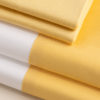 Parure lenzuola cotone percalle con bordo raso di cotone giallo