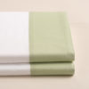 Parure lenzuola cotone percalle con bordo raso di cotone verde salvia