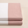 Parure lenzuola cotone percalle con bordo raso di cotone rosa cipria