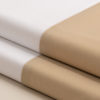 Parure lenzuola cotone percalle con bordo raso di cotone colore sabbia