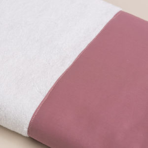 Coppia spugna bianca con fascia raso rosa dust