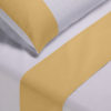 Parure lenzuola cotone pelleovo bordo raso di cotone giallo