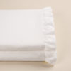 Completo lenzuola morbido cotone bianco rifinito con volant su sopra e federe