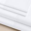 Parure di lenzuola City pelleovo bianco con bordo in raso di cotone bianco|