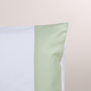 Federa cuscino letto bianca con fascia verde