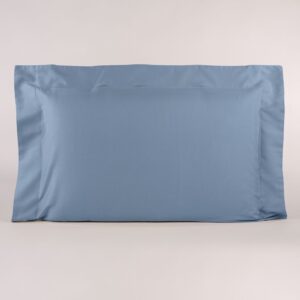 Federa cuscino letto in raso di cotone con bordo su tre lati