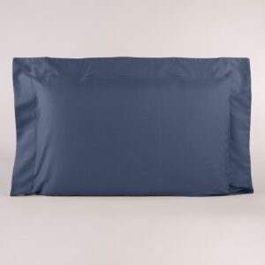 Federa cuscino letto in raso di cotone con bordo su tre lati