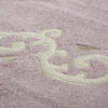 Coppia spugna rosa dust con ricamo lino sabbia